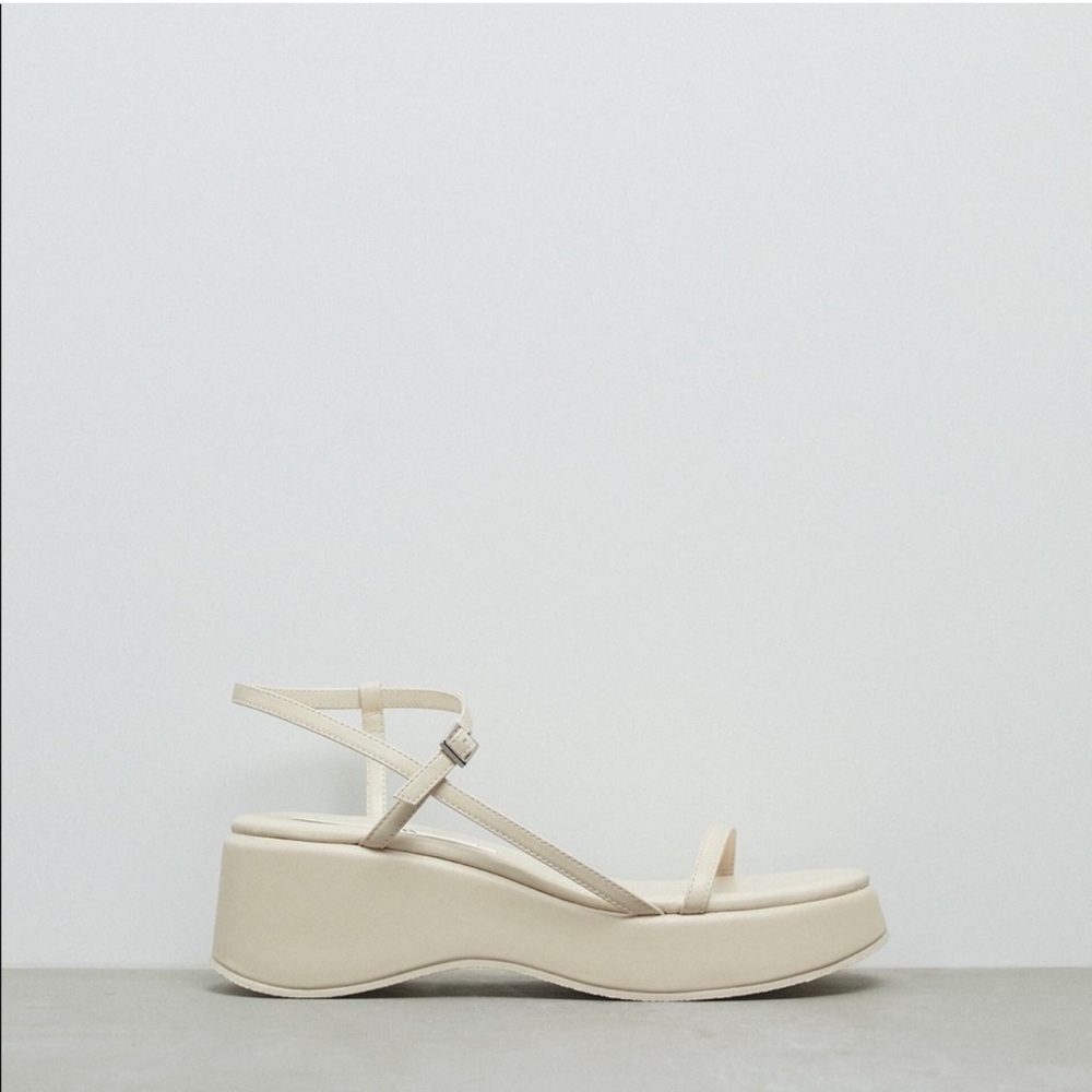 Zara Cream Platform Sandals